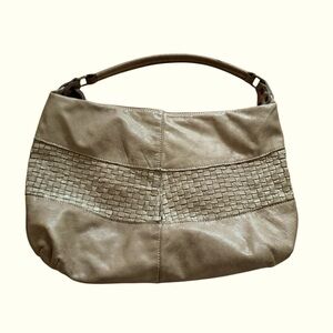 Civico 93 Genuine Leather Shoulder Bag Purse Beige Tan Extra Large Made In Italy